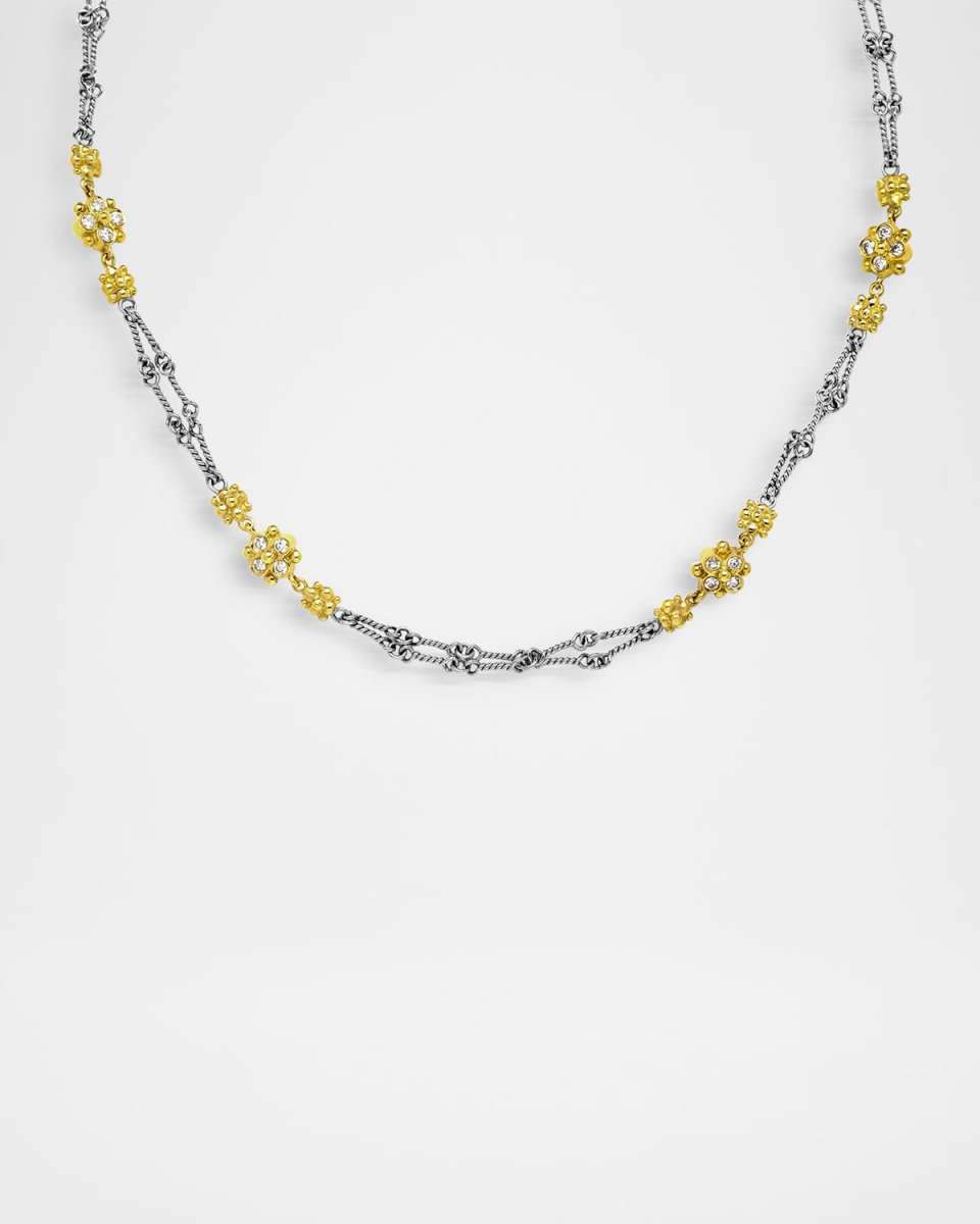 Two-Tone Gold Double-Link Hand Made Chain Necklace